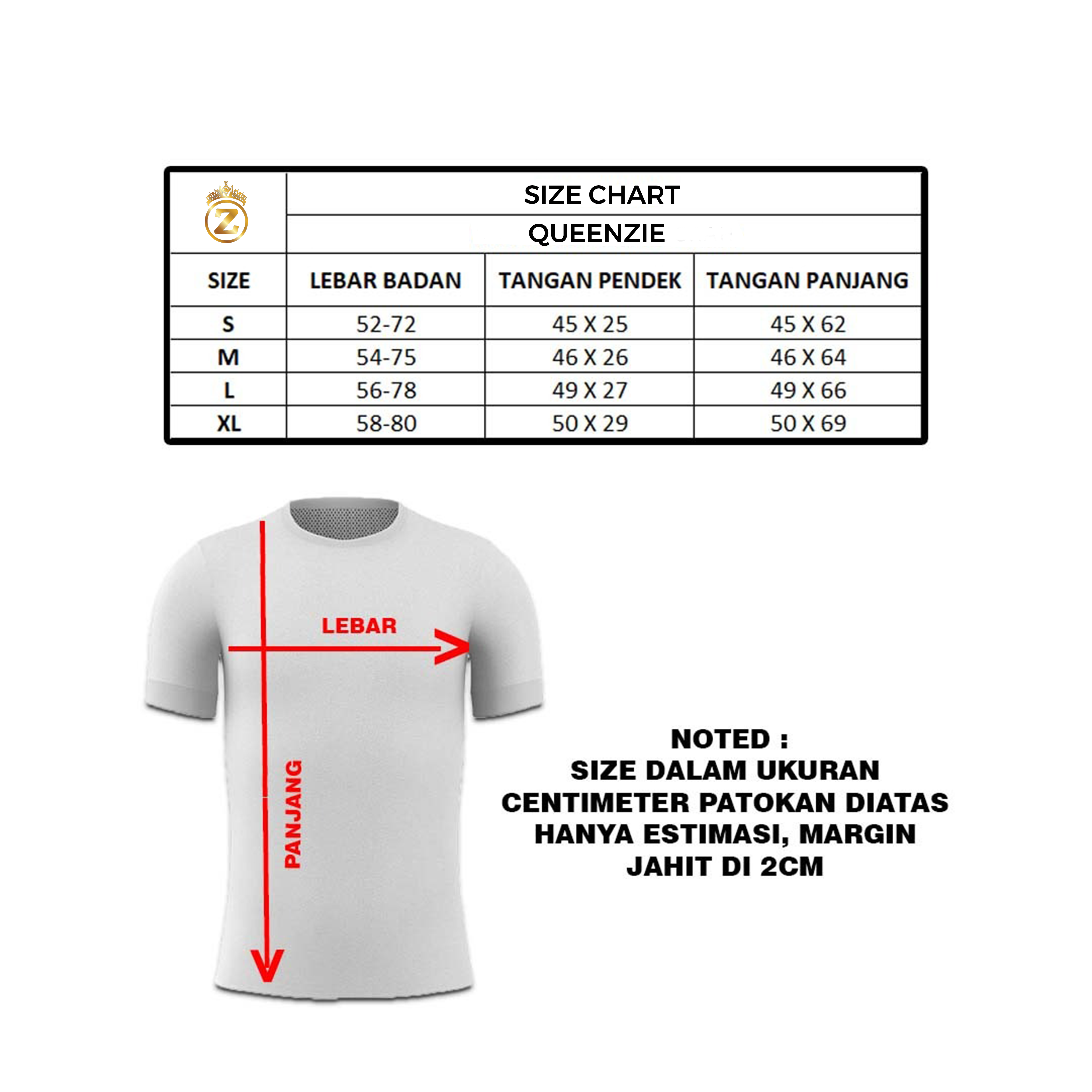 SIZE CHART JERSEY